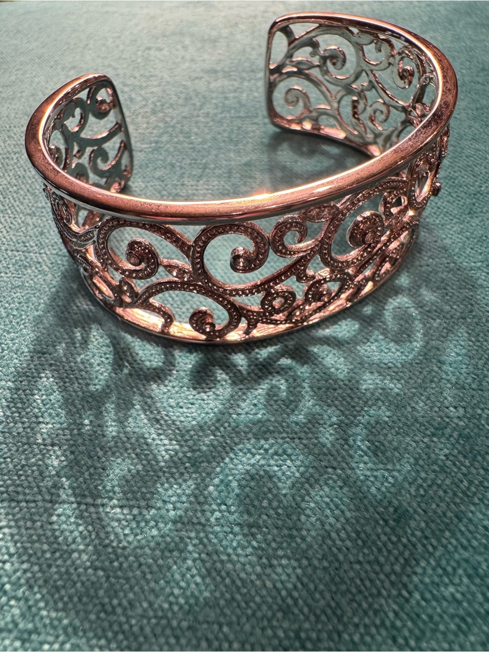 Elegant Brighton Silver Open Filigree Cuff Bracelet